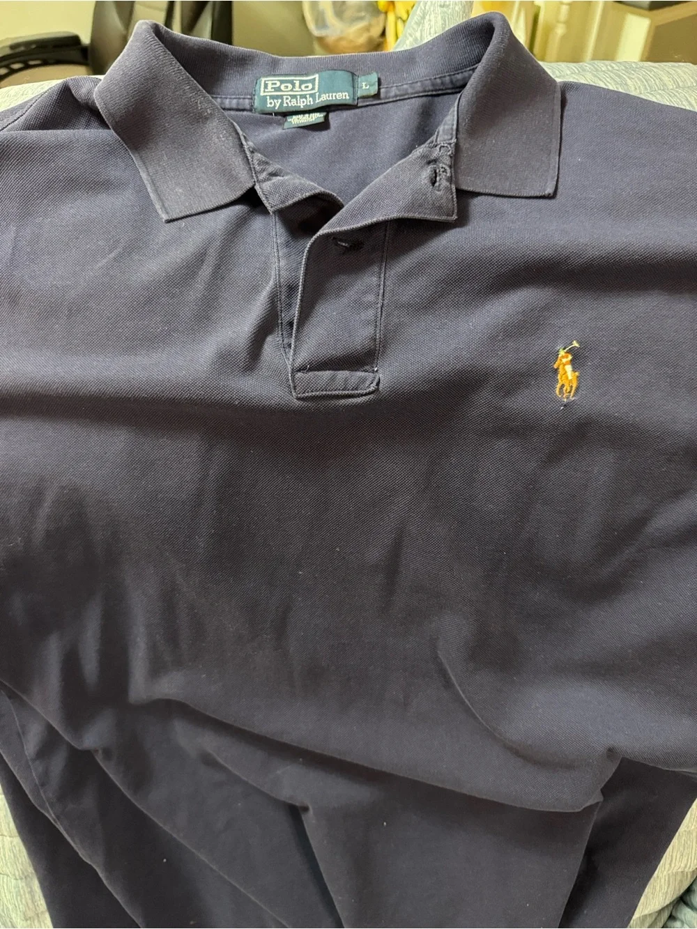 Ralph Lauren Men’s Navy Polo with Yellow Pony